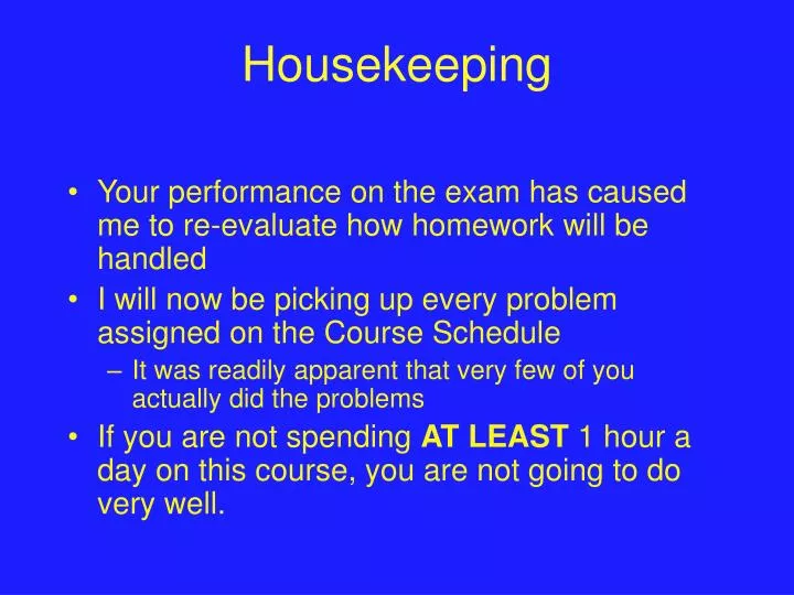 housekeeping