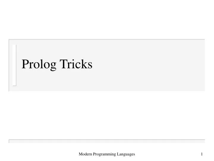 prolog tricks