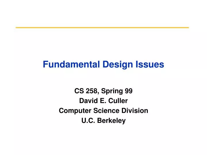 fundamental design issues