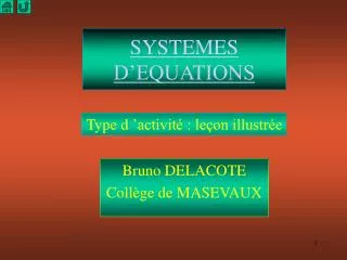 systemes d equations