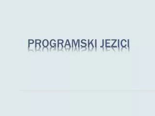 programski jezici