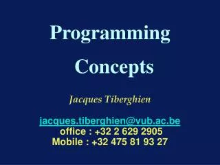 Programming Concepts