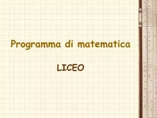 programma di matematica