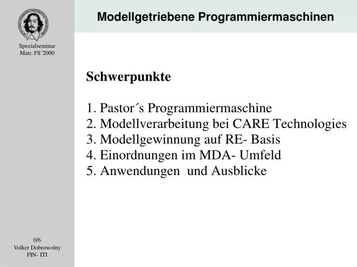 modellgetriebene programmiermaschinen