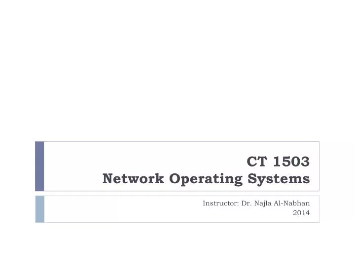 ct 1503 network operating systems