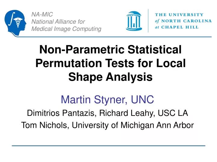 non parametric statistical permutation tests for local shape analysis