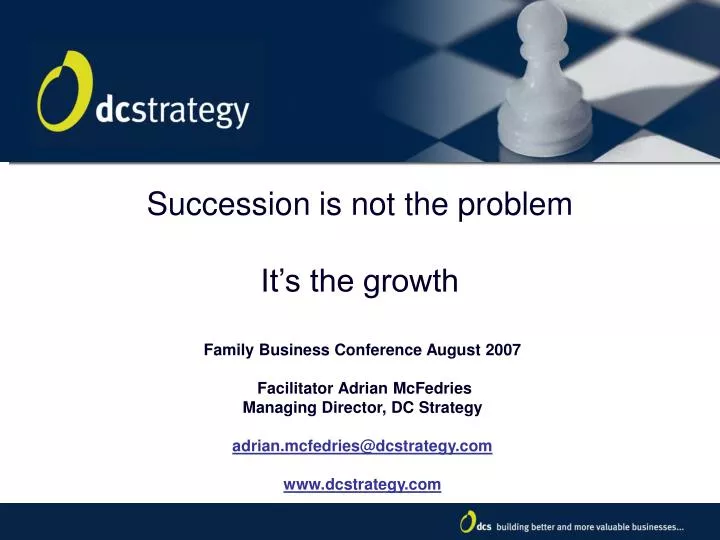 succession is not the problem it s the growth
