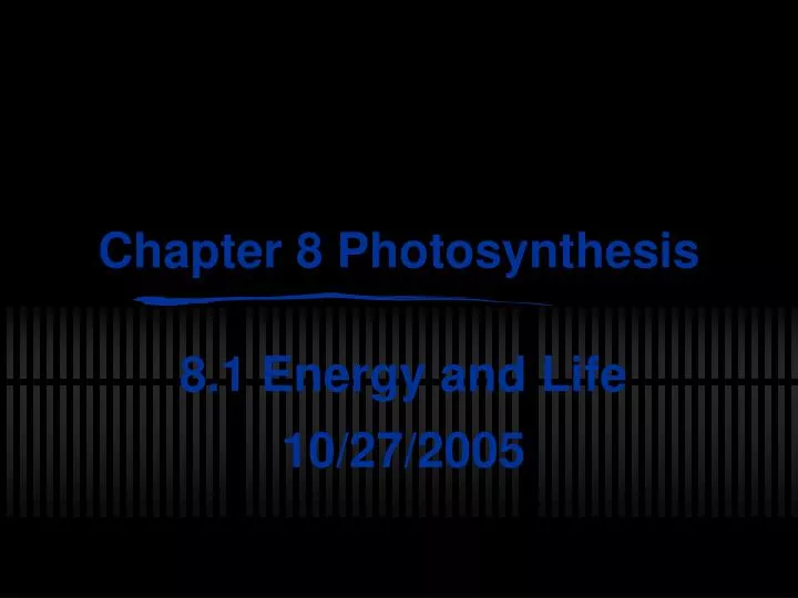 chapter 8 photosynthesis