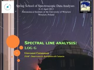 Spectral line analysis: log g