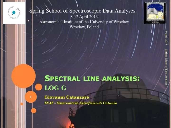 spectral line analysis log g