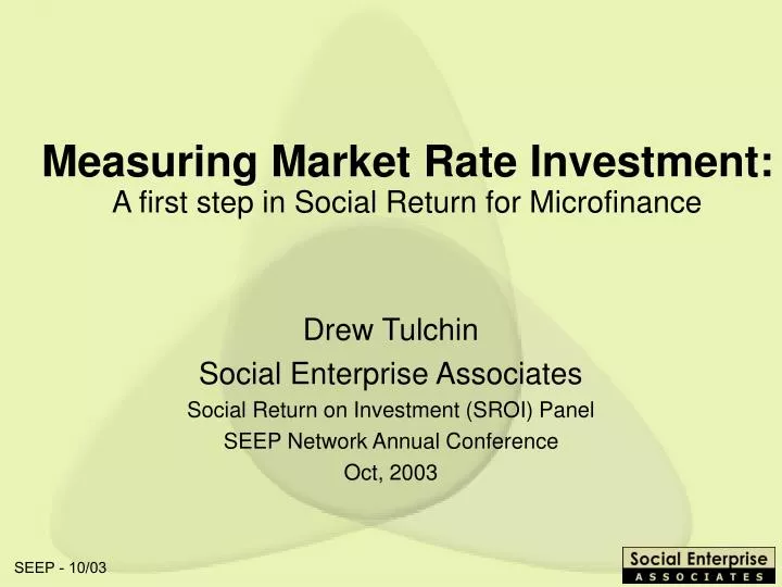 measuring market rate investment a first step in social return for microfinance