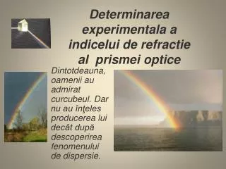 determinarea experimentala a indicelui de refractie al prismei optice