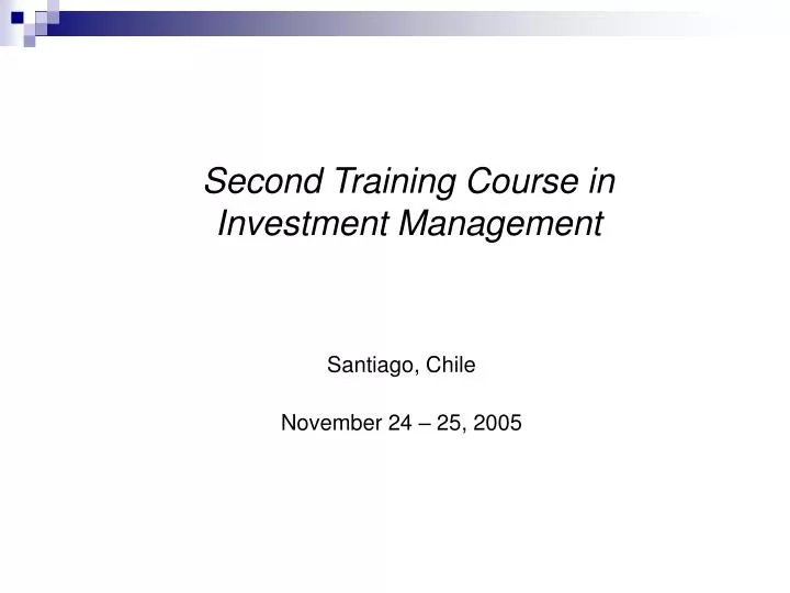 second training course in investment management