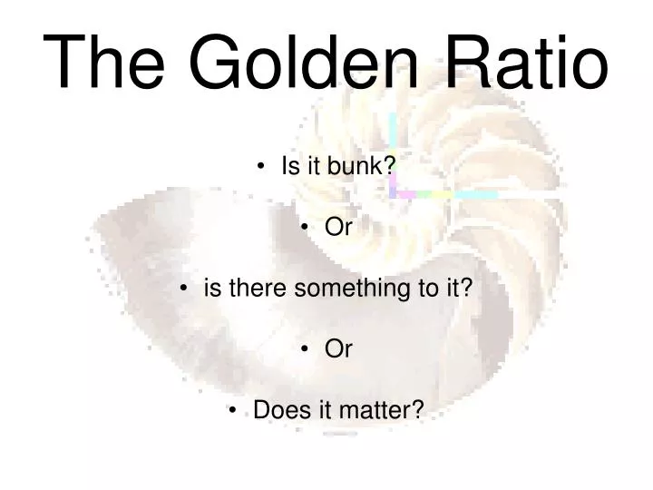 the golden ratio