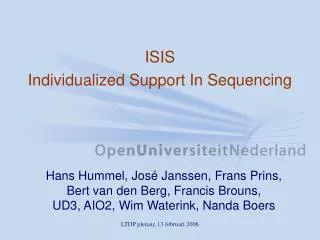 ISIS Individualized Support In Sequencing