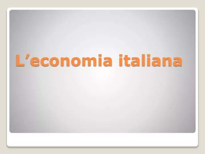 l economia italiana