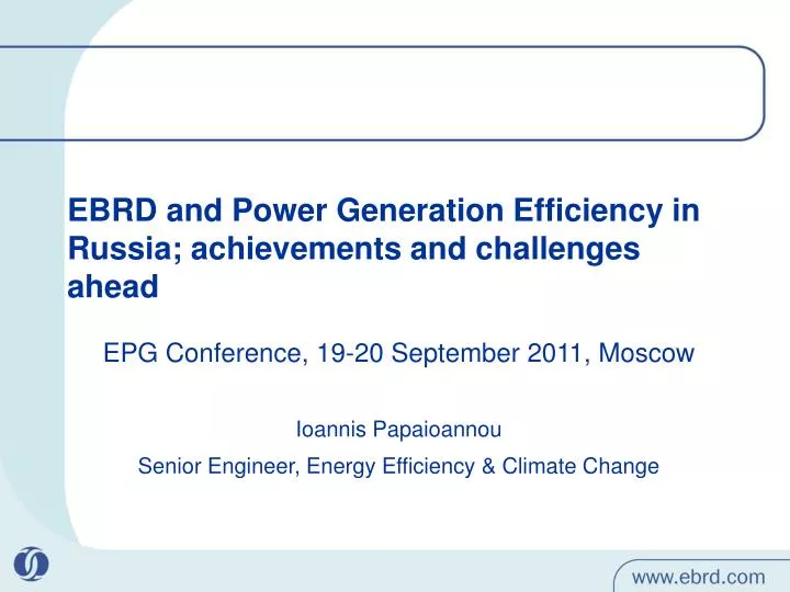 ebrd and power generation efficiency in russia achievements and challenges ahead