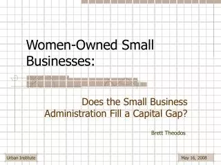 Women-Owned Small Businesses: