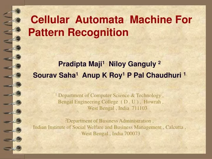 cellular automata machine for pattern recognition