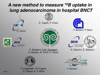 A new method to measure 10 B uptake in lung adenocarcinoma in hospital BNCT
