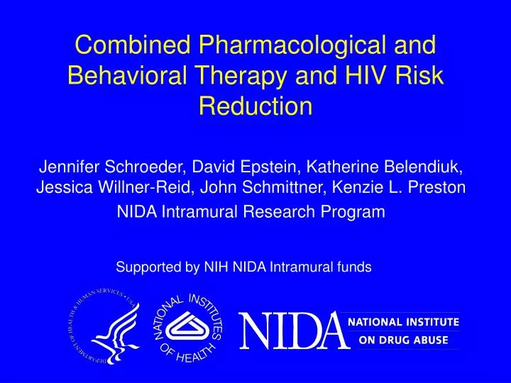 combined pharmacological and behavioral therapy and hiv risk reduction