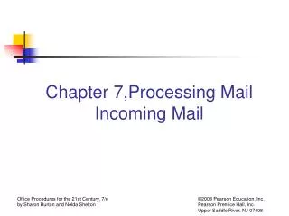 Chapter 7,Processing Mail Incoming Mail