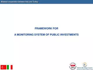 FRAMEWORK FOR A MONITORING SYSTEM OF PUBLIC INVESTMENTS