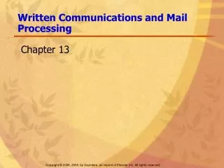 Written Communications and Mail Processing