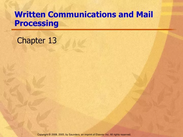 written communications and mail processing