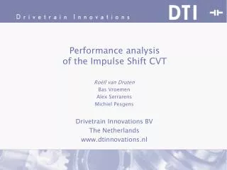 Performance analysis of the Impulse Shift CVT