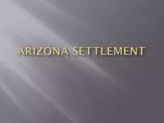 Arizona Settlement