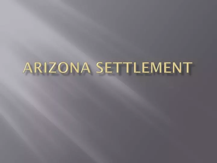 arizona settlement