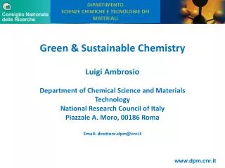 Green &amp; Sustainable Chemistry