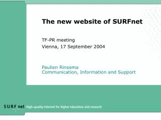 The new website of SURFnet