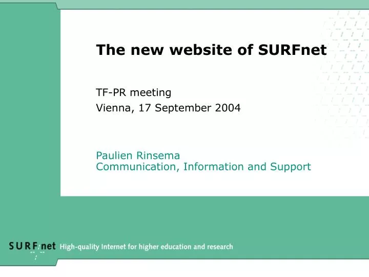 the new website of surfnet