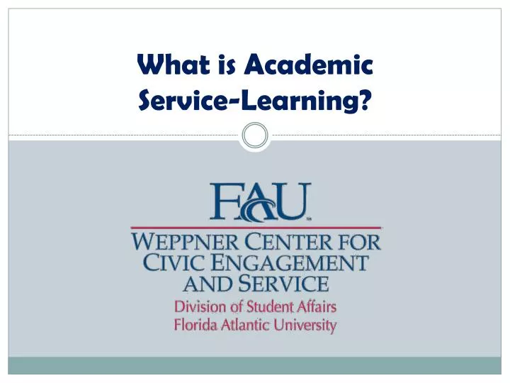 what is academic service learning