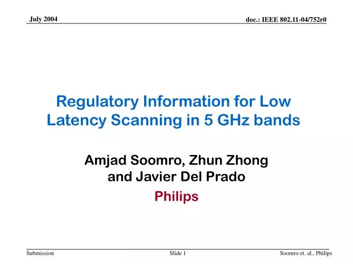 regulatory information for low latency scanning in 5 ghz bands