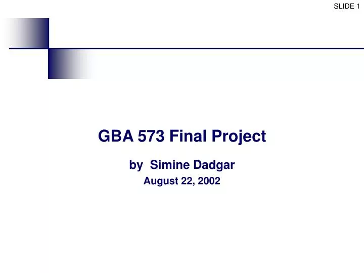 gba 573 final project by simine dadgar august 22 2002