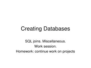 Creating Databases