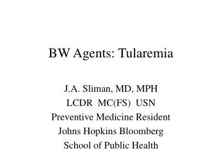 BW Agents: Tularemia