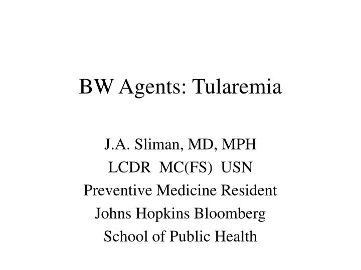 bw agents tularemia