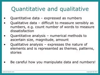 Quantitative and qualitative