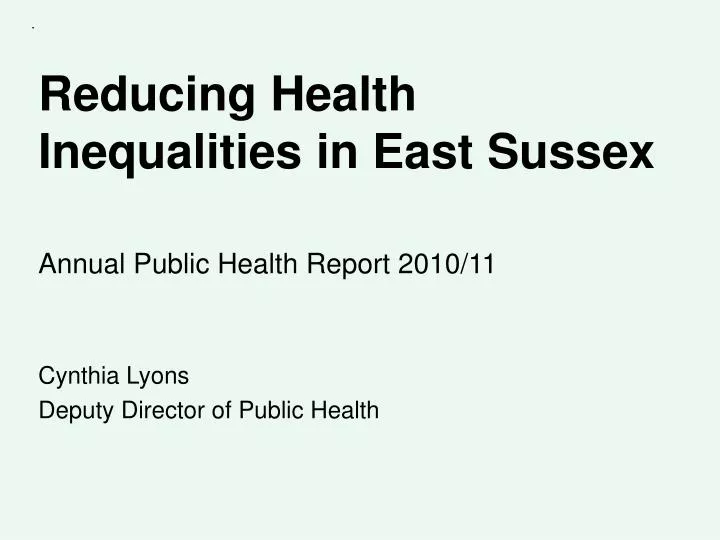 reducing health inequalities in east sussex