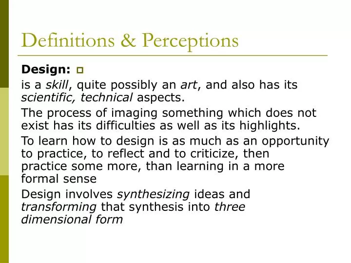 definitions perceptions