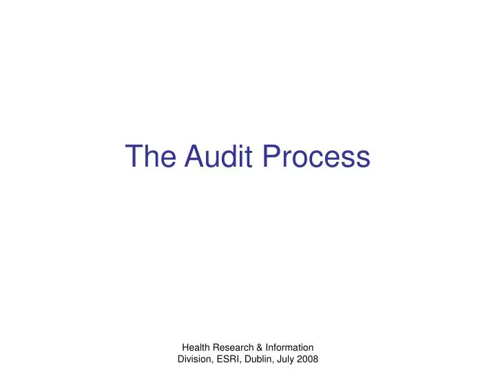 the audit process