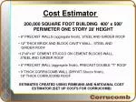 Cost Estimation for 200,000 Square Foot One-Story Building with Precast and Corrugated Walls - slide 1