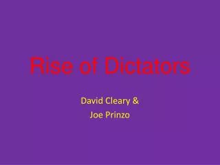 rise of dictators