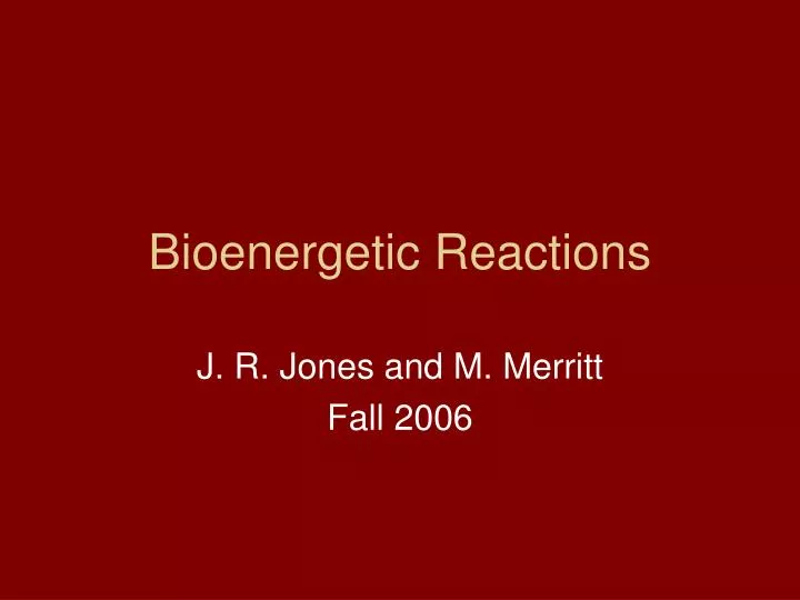 bioenergetic reactions