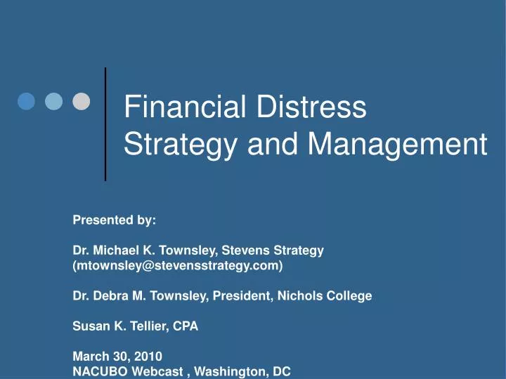 financial distress strategy and management