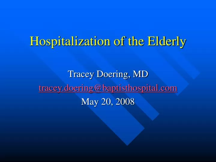 hospitalization of the elderly